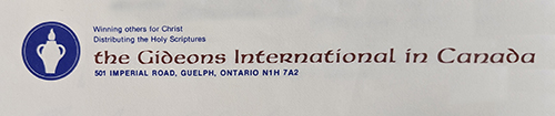 1974 Gideons logo