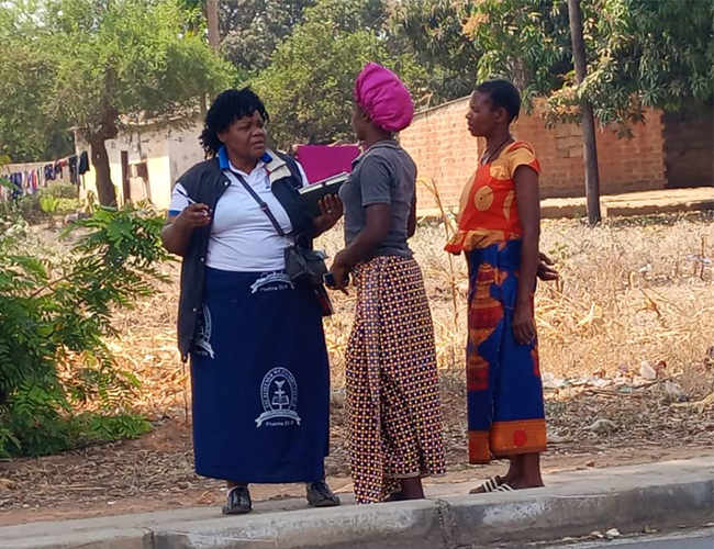 She met them on the road